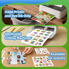 Glossy Sticker Photo Paper 8.5×11 – 100 Sheets
