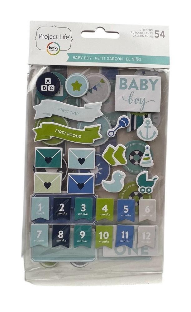 American Craft Project Life Becky Higgins 3 Pg 54 Stickers Baby Boy Scrapbooking