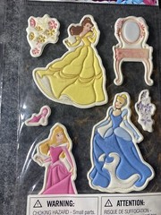 Disney Princess Cinderella Aurora Belle Scrapbook FOAM STICKERS FREE SHIPPING