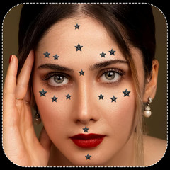 264 Pcs Star Rhinestones Stickers Self Adhesive Face Gem Stickers Black Star Gem