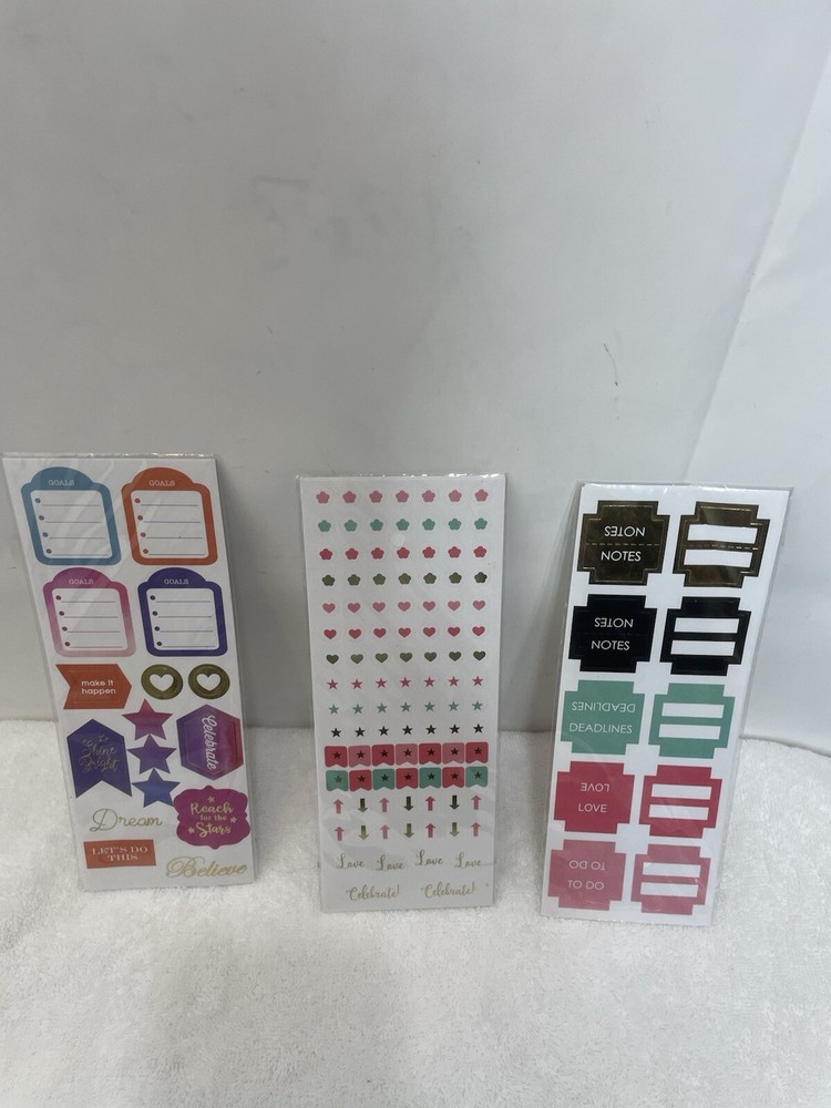 Pen+Gear Paper Lot Of 3 Pack 4-3″x8 Assorted Stickers Sheets #1