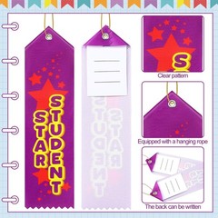 100 PCS Star Student Award Ribbon Prize Bulk 8×2 Inch Event Card String Gift