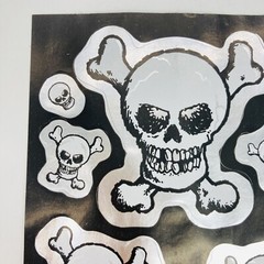 Vintage 1980’s 3M Skull & Crossbones Sticker Sheet 1989 Halloween