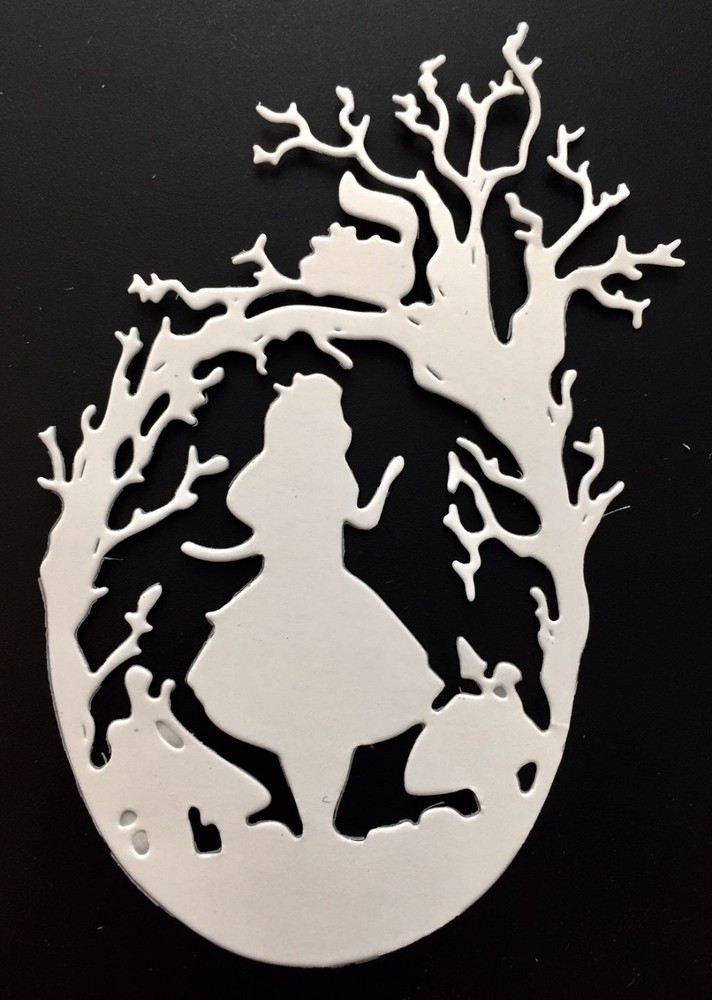 Wonderland Die Cuts * Alice in the Forest * Black or White Cardstock * Set of 12