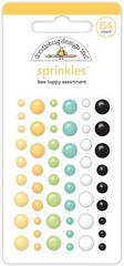 Crafts Doodlebug Sprinkles Puffy Bee Happy Assorted Dots Yellow Black White Blue