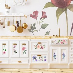 Festive Floral Stickers – 12 Rub on Transfers for Charming Indoor & Outdoor Use