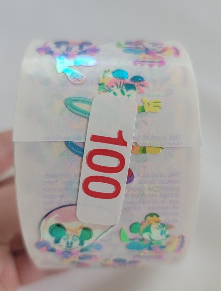 Vintage NOS Sandylion Pearl «Minnie At Play» Stickers Roll Of 100 Sheets Mods
