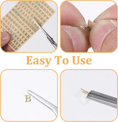 12 Sheets 3Mm Tiny Letter Stickers, 3D Gold Mini Letter Nail Stickers, Self-Adhe