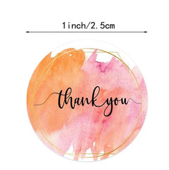 500Pcs Thank You Stickers Pink Gold Labels for Small Business Wedding Gift