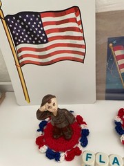 Patriotic July 4 USA 250 red, white, blue crafting lot figurines assemblage ++