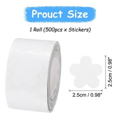 500 Pcs White Daisy Stickers 1 Inch Cute Flower Shaped Sticker Labels