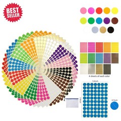 Neon Color Coding Labels – 3920 Count of 3/4″ Round Stickers in Zipper Pocket