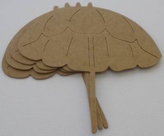 {4} *UMBRELLA* Raw Bare Chipboard Die Cuts