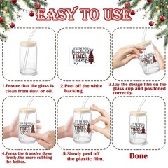 71Pcs Christmas Word Decals Rub on Transfer Stickers for Crafts Vinyl Waterpr…