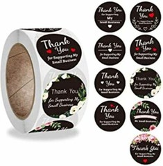 40 THANK YOU FOR SUPPORTING MY SMALL BUSINESS ENVELOPE SEALS LABELS STICKERS 1″