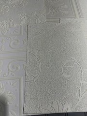 10 Assorted Vintage Textured White Wallpaper Samples / Remnants. Set 5.
