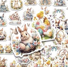 50 PACK RETRO VTG NOSTALGIA EASTER EGG RABBIT BUNNY SPRING Set Bulk Lot 50PCS