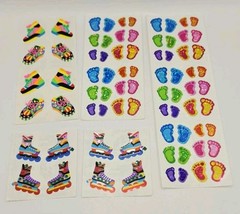 Vint Sandylion Prismatic/Neon Stickers–Footprints/Skates–9 Square Sheets