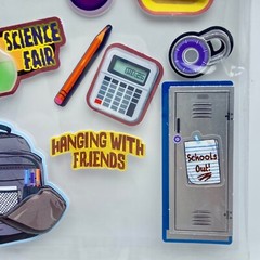 Jr High Science Fair Math Honors Gym Backpack Locker Padlock Scrapbook Stickers