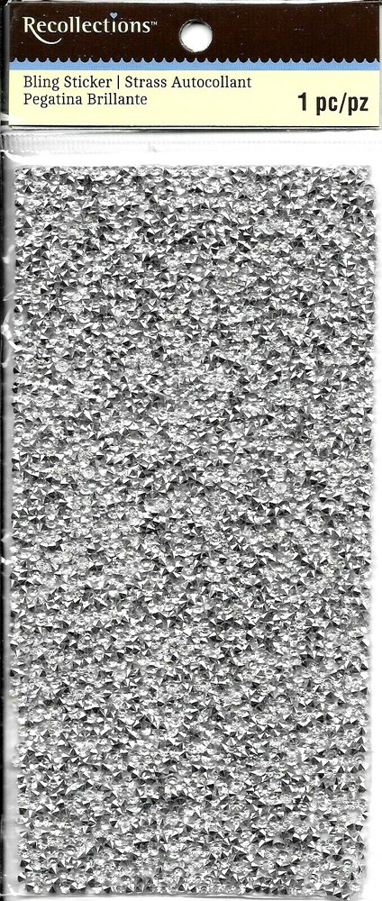 Bling Clear Silver Adhesive Gems Rhinestones 3.5″ x 7″ Gem Sticker Block Sheet