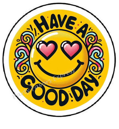 HAVE A GOOD DAY SMILEY FACE ENVELOPE SEALS LABELS STICKERS PARTY FAVORS