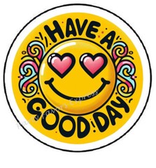 HAVE A GOOD DAY SMILEY FACE ENVELOPE SEALS LABELS STICKERS PARTY FAVORS
