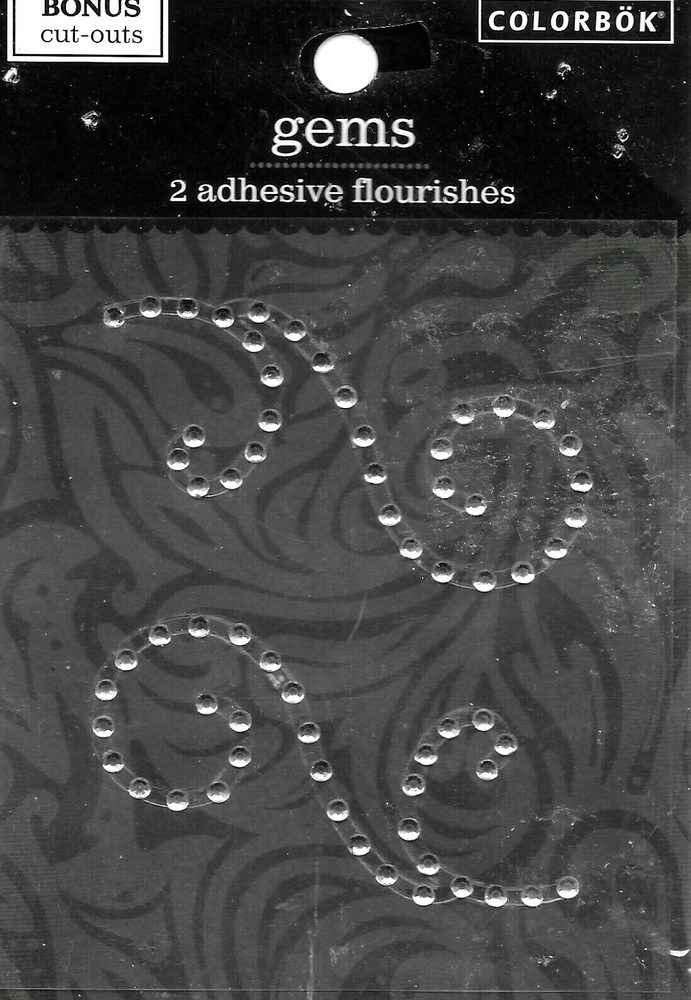 Gems Clear Rhinestone Flourish Swirl Bling Crystal Accent Colorbok Stickers