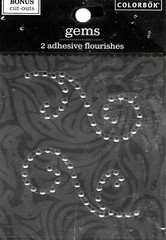 Gems Clear Rhinestone Flourish Swirl Bling Crystal Accent Colorbok Stickers