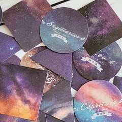 45PCS Horoscope Astrology Stickers – Space Galaxy Craft Scrapbooking Planner