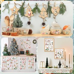 BBTO 12 Sheets Christmas Rub on Transfers for 5.5 x 5.7 inches, Multicolor