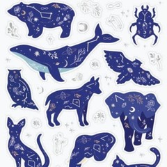 Stickii – Cosmic Animal Stickers – Celestial Animals Sticker Sheet – Scrapbooks