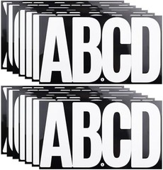 6 Inch Large White Letters Stickers, 76 Pieces Self Adhesive Alphabet