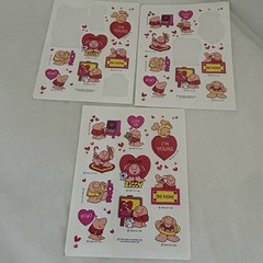 Vintage 1990s Hallmark Ziggy Sticker Sheet LOT used Reward Valentine Love 90s