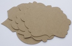 {4} VARIETY PACK: Ornate Notes – Labels / Mat Frames – Bare Chipboard Die Cuts