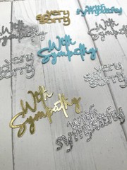 Die Cuts WITH SYMPATHY Sentiment 15 Pieces Foil Mirror Glitter Cardstock Card Sa