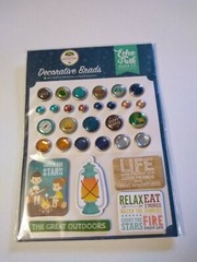Crafts Decorative Brads Summer Adventure Great Outdoors Camp Tent Fire Hike Star