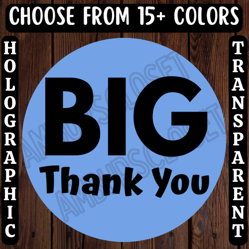 40BIG THANK YOU STICKERS 2″ ROUND LABELS SEALS SHOP SMALL SCRATCH RESISTANT