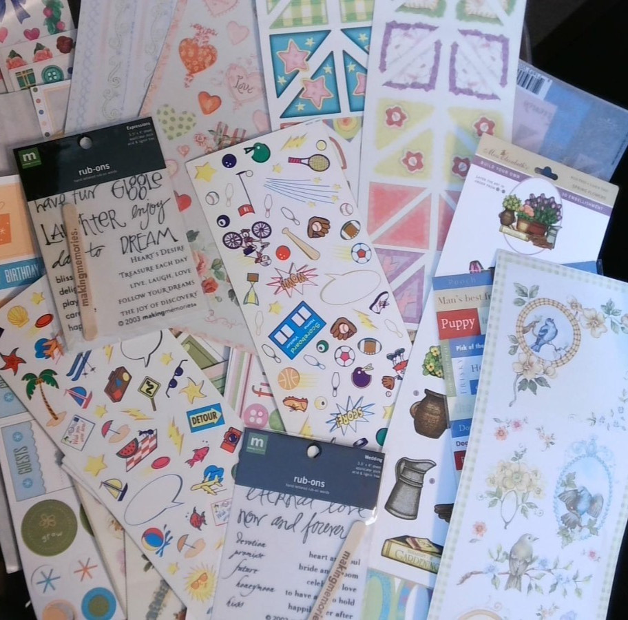 1lb+ STICKERS LOTS scrapbook chipboard mixed card making letters embellishment