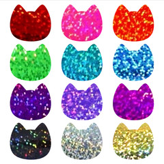 Holographic Sparkle Cat Stickers! – Custom Size & Color Vinyl Decals