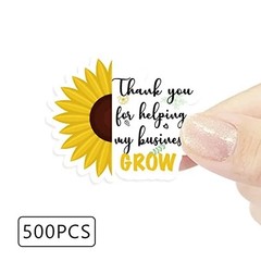 Wailozco Sunflower Thank You Stickers,My Business Grow Thank You for Helping