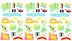 Mrs. Grossman’s VACATION Travel Sun Beach Map Trip Scrapbook Stickers 3 Sheets