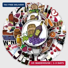 50 Pcs Wine Stickers, Exquisite Drink Decorative Stickers, Easy to Tear & Stick