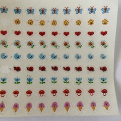 Vintage Sticker Sheets Hallmark Happy Nails Stickers 1980s Ice Cream Mushrooms