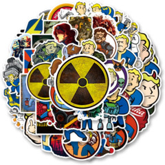 50Pcs Fallout Merchandise Stickers for Bottle, Laptop, Refrigerator