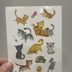 Cat Stickers David Walker Art 2005 Peaceable Kingdom Retro Kitties Kitty Orange