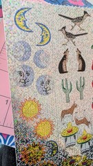 Vintage Stickers Southwestern Chili Peppers Cactus Dessert Sun Moon 1 Sheet