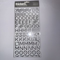 American Craft Thickers Sticko Alphabet Stickers Silver, Gold, Black Lot of 12