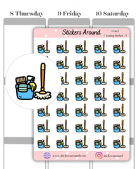 Cleaning Bucket Icon Planner Sticker #1, Cleaning Chores, Calendar Sticker