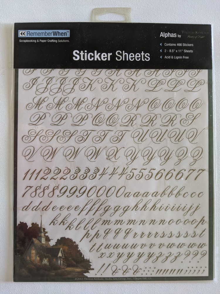 Colorbok – Remember When Alphas by Thomas Kinkade 466 Stickers Acid, Lignin-Free