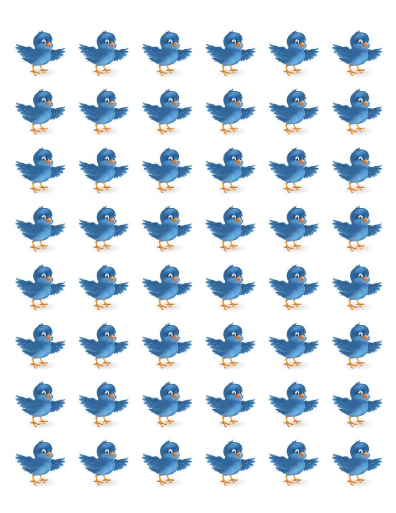 48 CUTE BLUE BIRD ROBIN ENVELOPE SEALS LABELS STICKERS 1.2″ ROUND